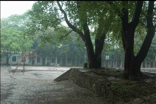 上电影院的路和灯光球场